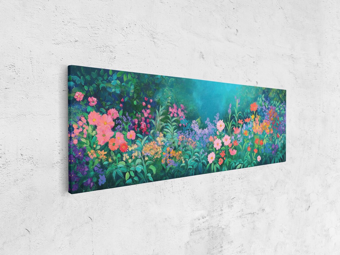 Neon Flowers Garden Art Print, Swirling Patterns - Image 4
