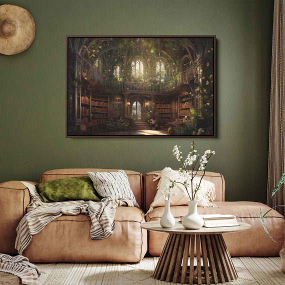 Magical Treehouse With Library In It Perfect Book Reading Nook Art On Ready To Hang Gift For Bookworms And Librarians