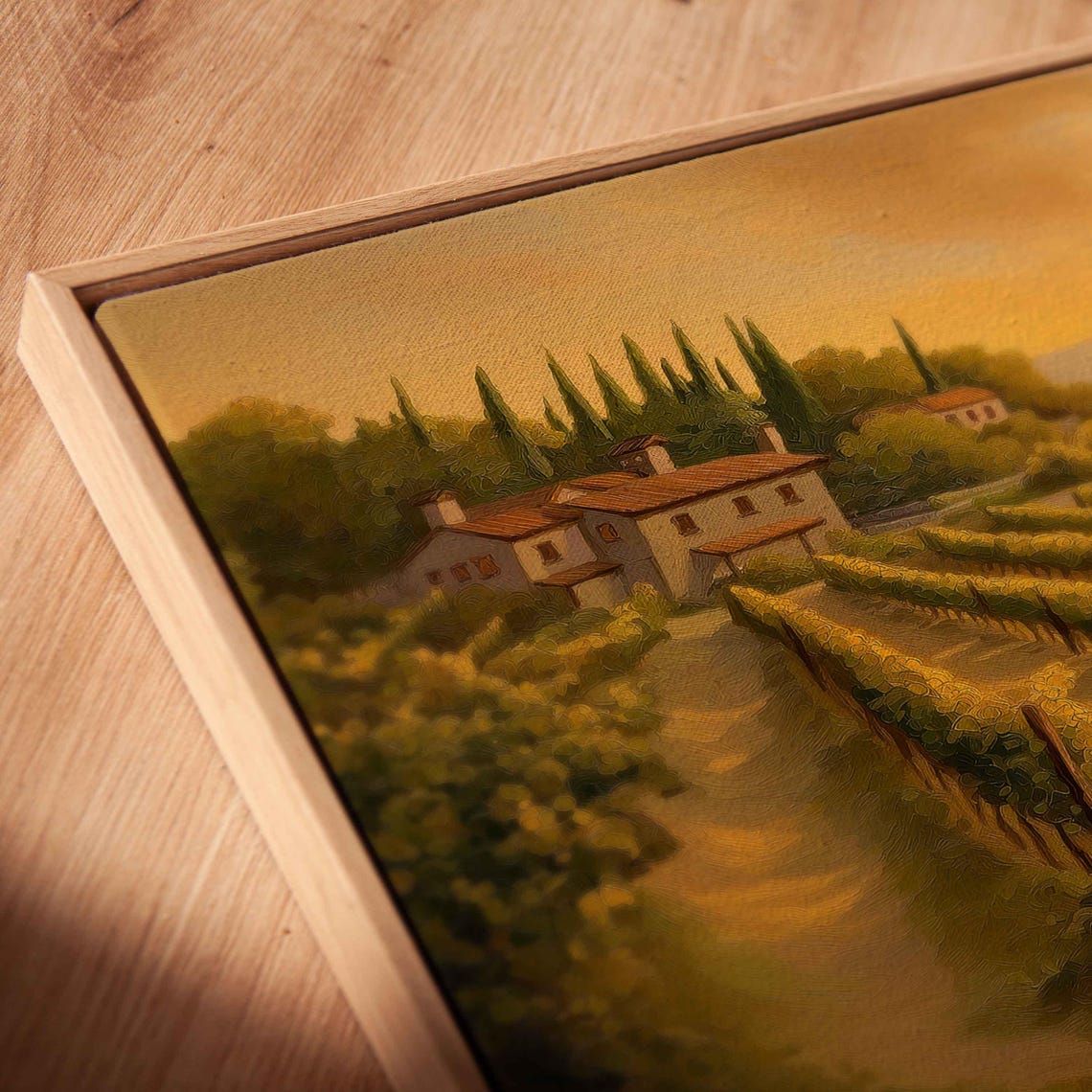 Idyllic Vineyard Hillside Golden Sunset Grape Vines Tuscany Poster - Image 2