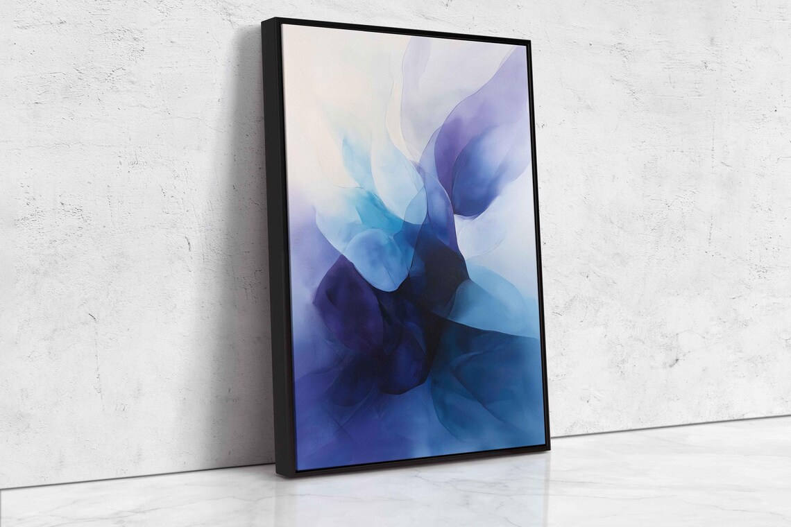 Ethereal Blue And Purple Abstract Art Print - Image 4