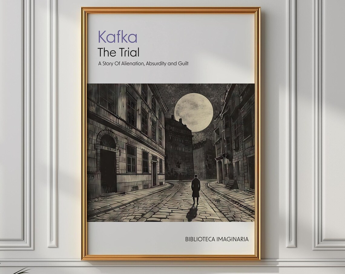 Kafka The Trial Moonlit Street Literary Novel Tribute Art Poster