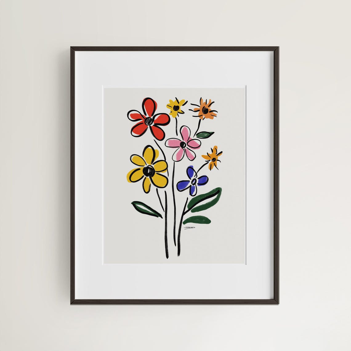 Picasso-Inspired Minimal Flower Art, Vintage Line Art - Image 3