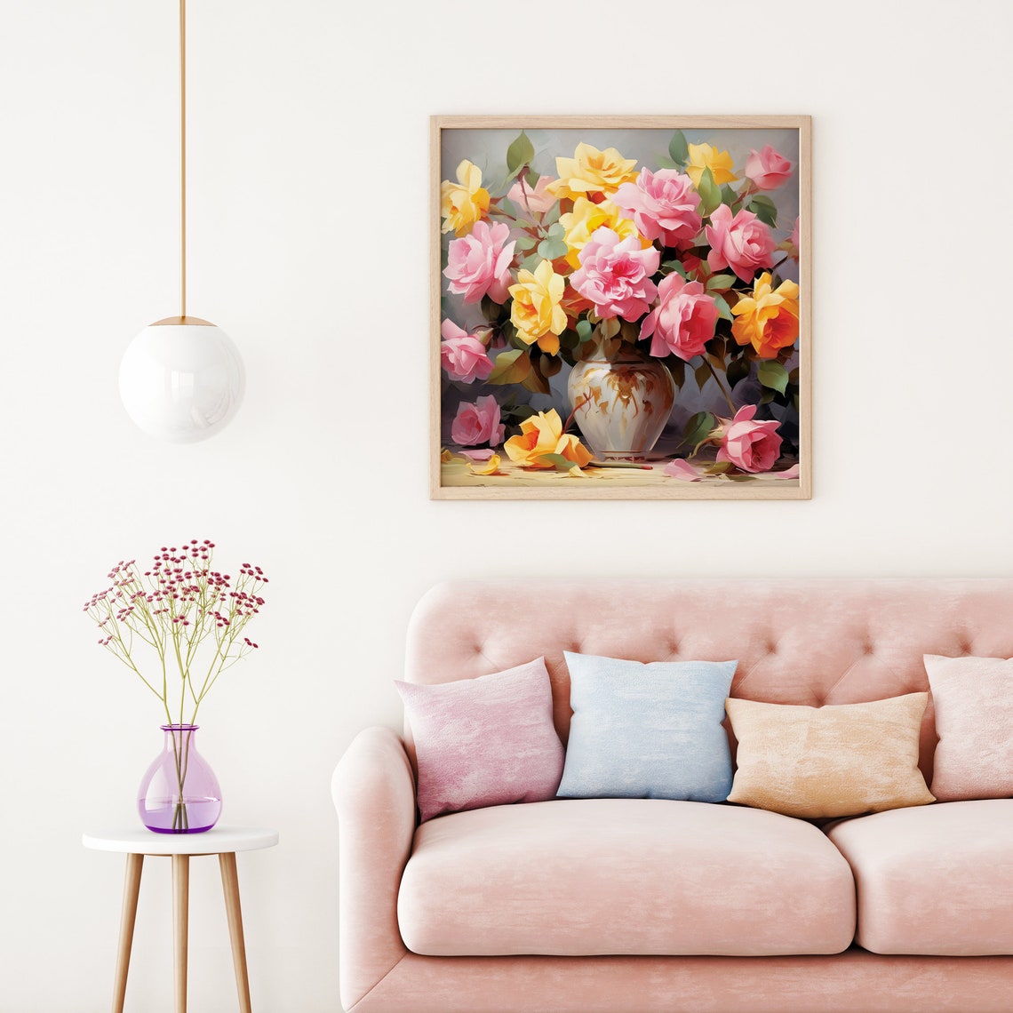 Palette Knife Oil Painting Of Flowers In Vase Framed Poster Floral Wall Art Beautiful Flowers Poster Flowers Poster Wall Hanging - Image 4