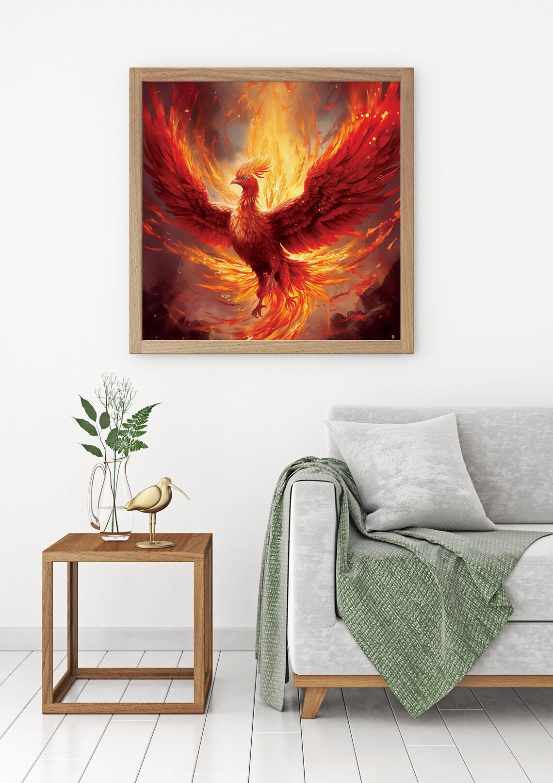 Majestic Phoenix Rising Flames Rebirth Fire Bird Fantasy Poster - Image 2