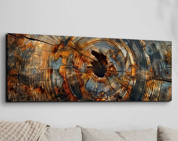 Abstract Tree Ring Art Print, Nordic Natural Art