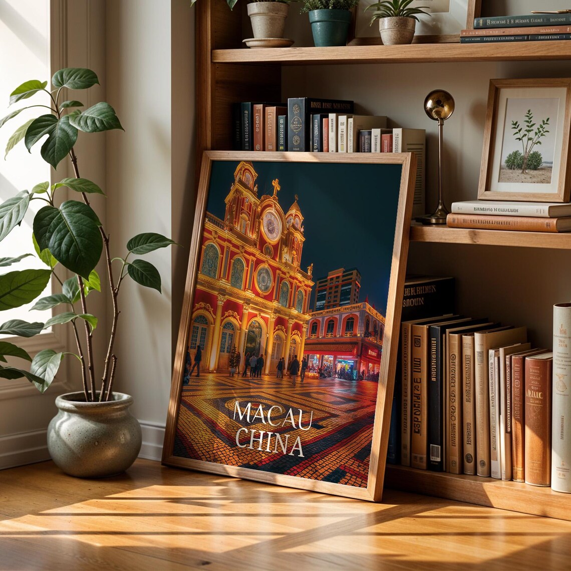 Macau China Ruins Print Vibrant Cityscape Wall Art