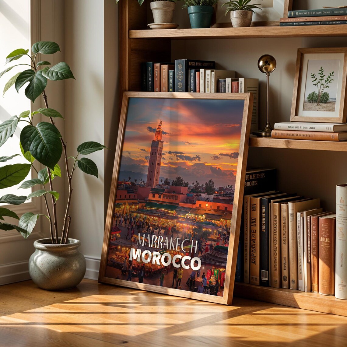 Marrakech Morocco Cityscape Print Jemaa Elfnaa Square Wall Art