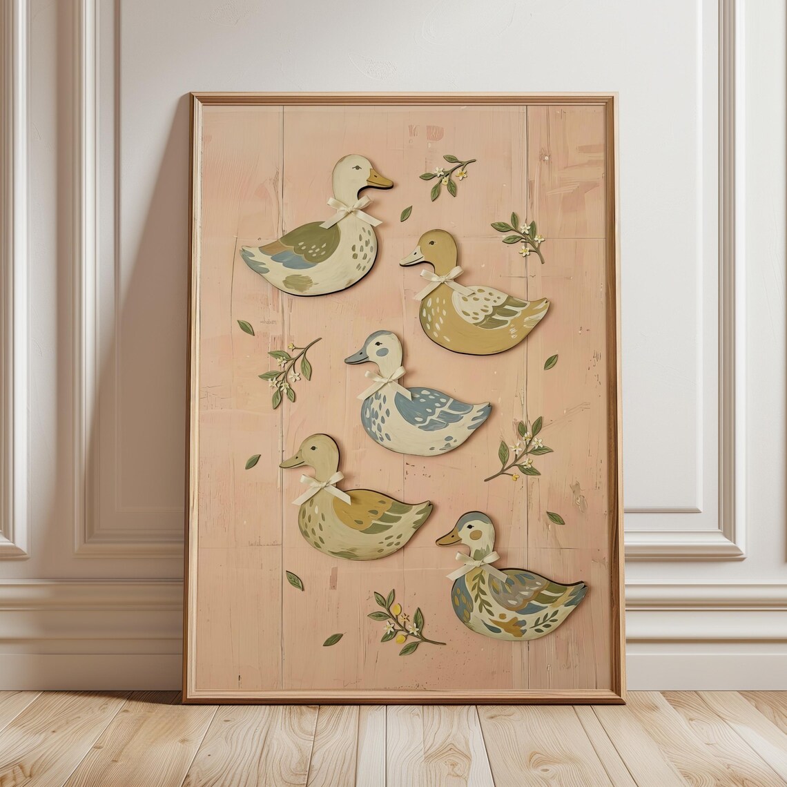 Vintage Duck Folk Art Print, Cottagecore Kitchen