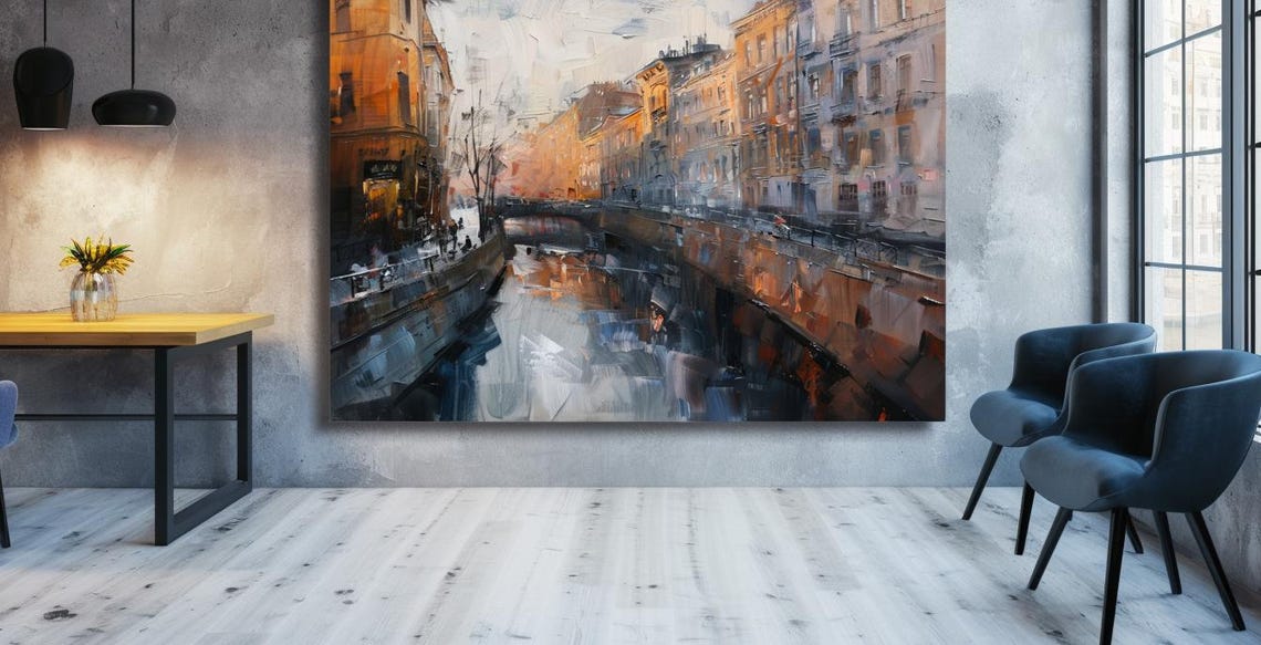 Sunset Canal Cityscape With Bridge Reflections Travel Poster - Image 3
