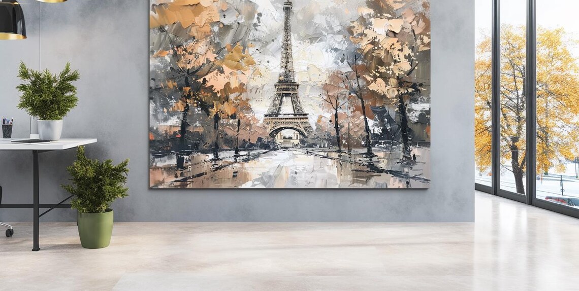 Eiffel Tower Paris Autumn Street Impressionist Travel Art Poster - Image 3