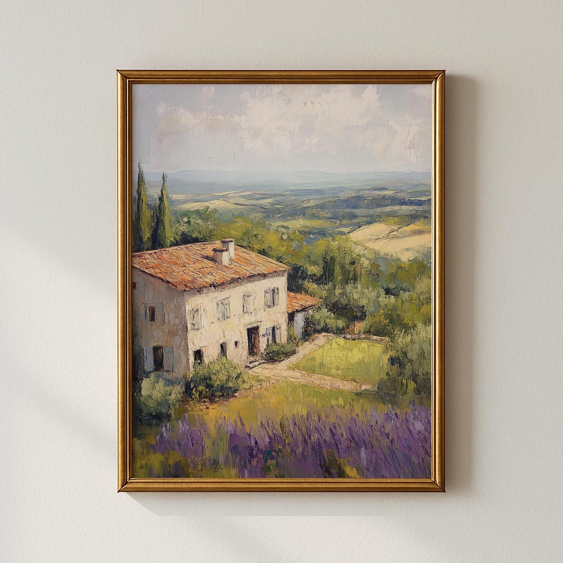 Tuscan Villa Lavender Hills Vintage Mediterranean Countryside Poster