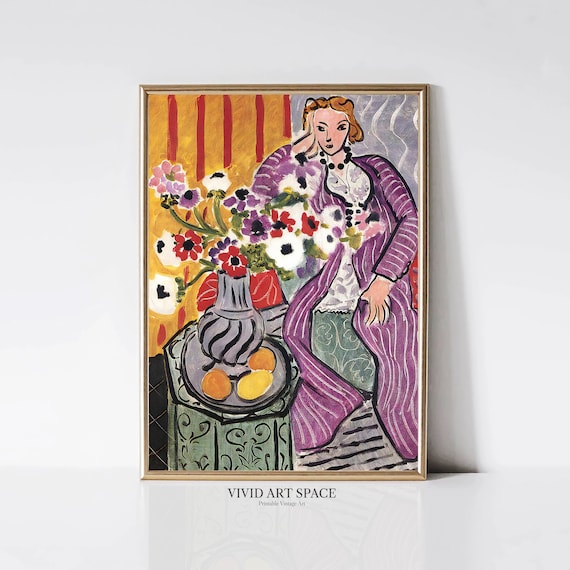 Henri Matisse Purple Robe And Anemones Art Print