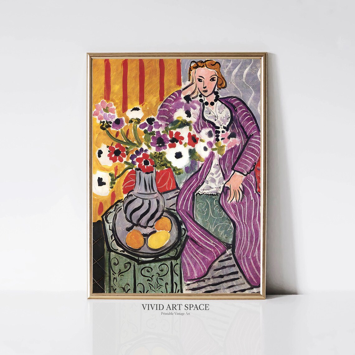 Henri Matisse Purple Robe And Anemones Art Print