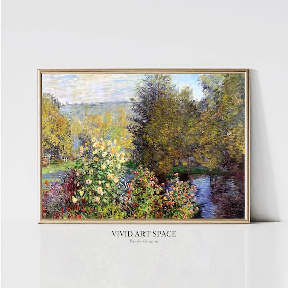 Claude Monet Blooming Flower Garden Impressionist Art Print