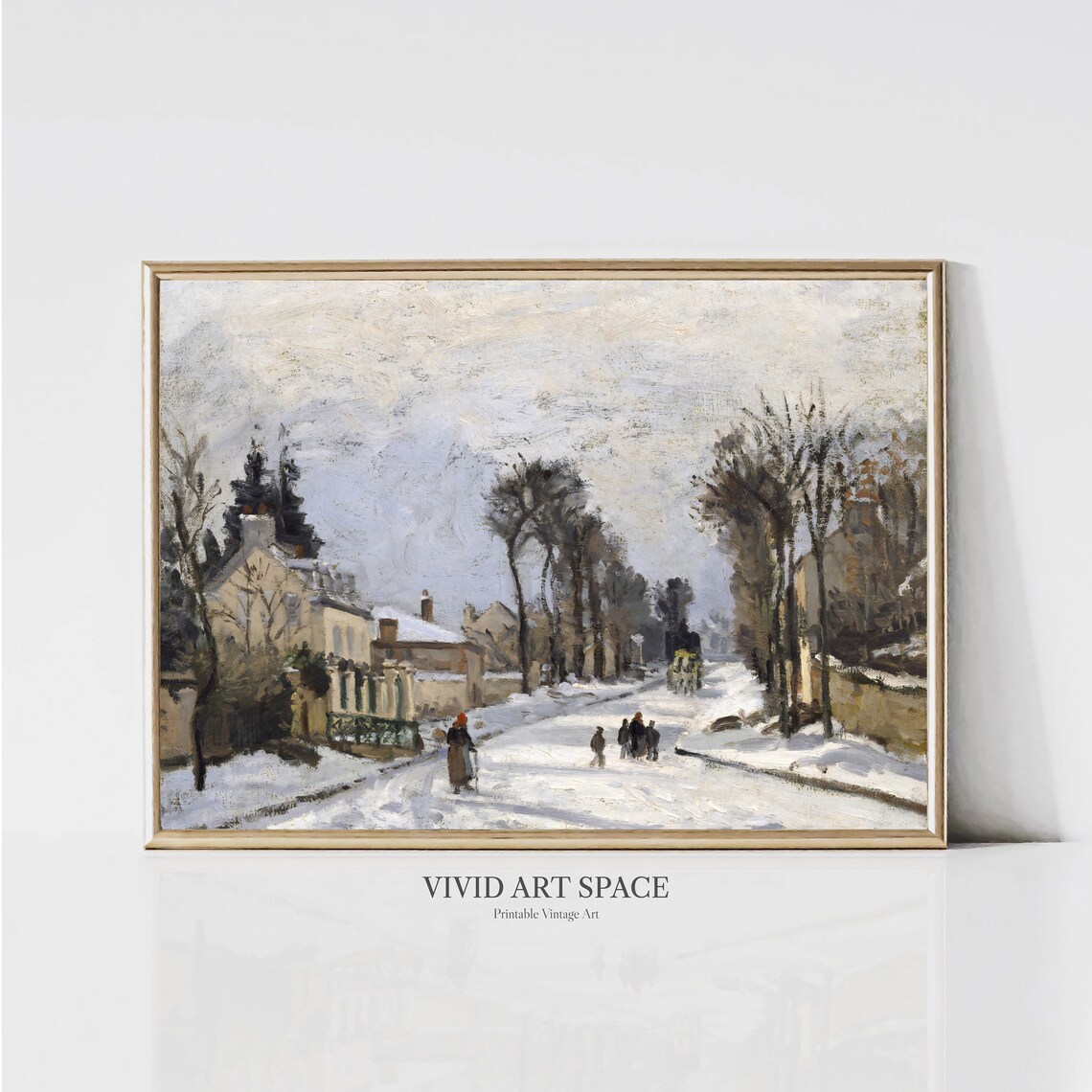 Pissarro Road To Versailles Snowy Winter Street Figures Poster