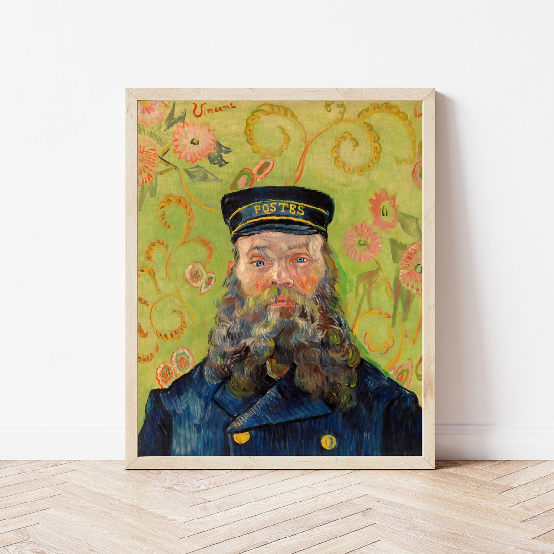 Van Gogh Postman Joseph Roulin Bearded Portrait Painting Poster - Image 3