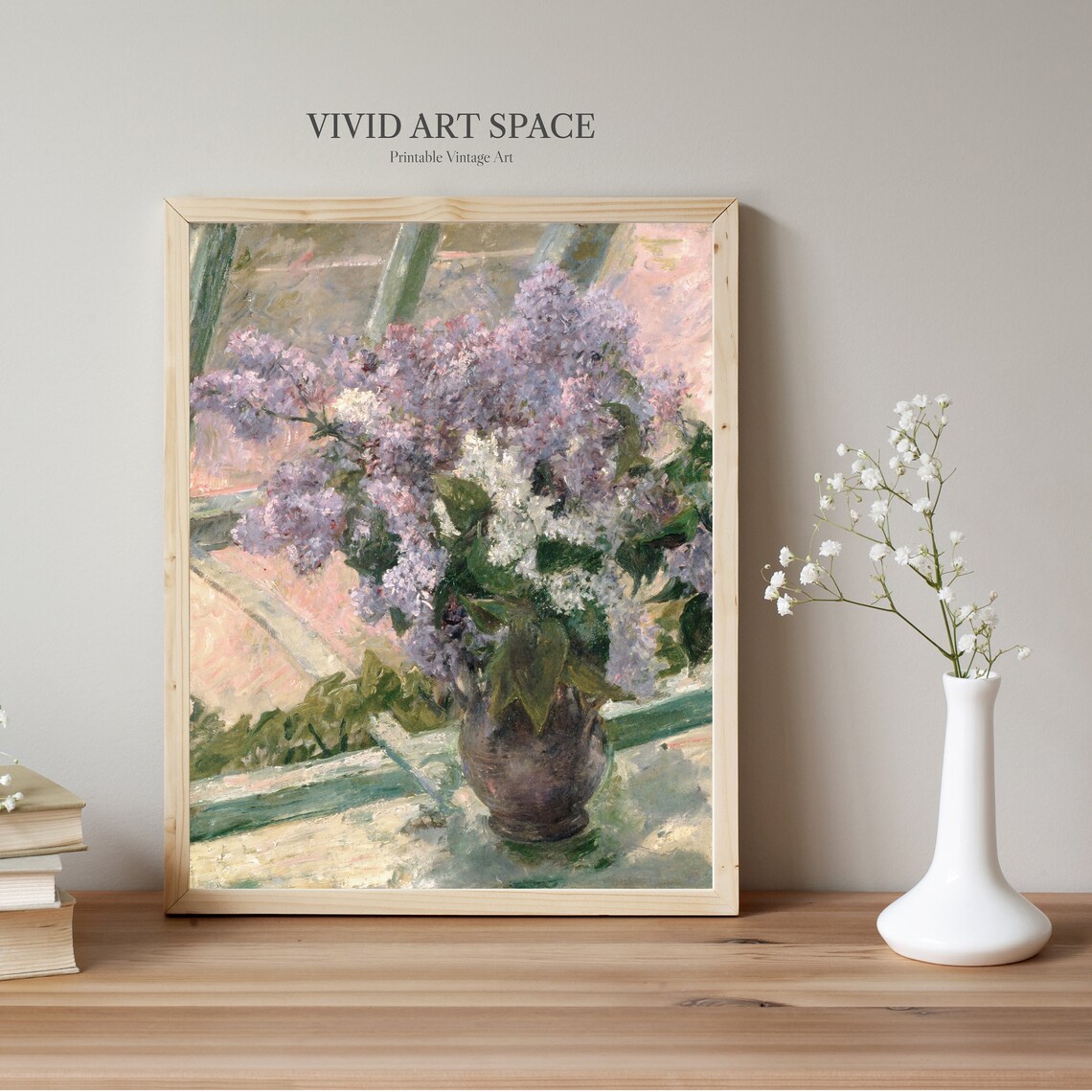 Lilacs In A Window Vintage Floral Art Print - Image 2