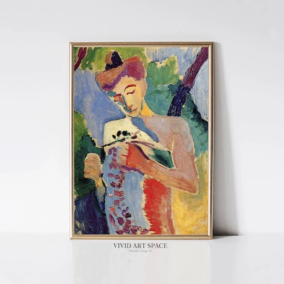 Henri Matisse Fauvist Woman With Flowers Bold Color Art Print