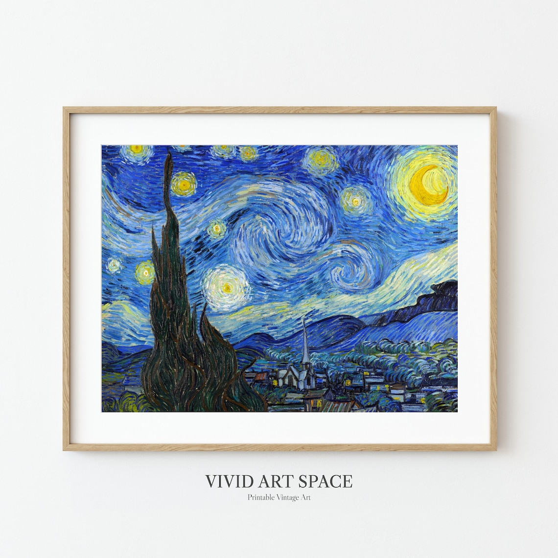 Van Gogh Starry Night Impressionist Landscape Art Print - Image 3