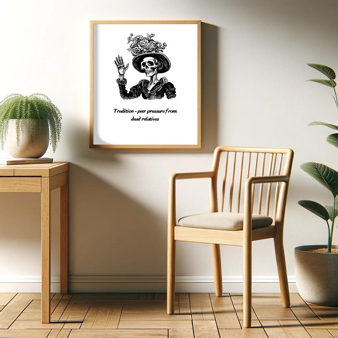 Tradition Peer Pressure From Dead Relatives Skeleton Funny Print - Image 2