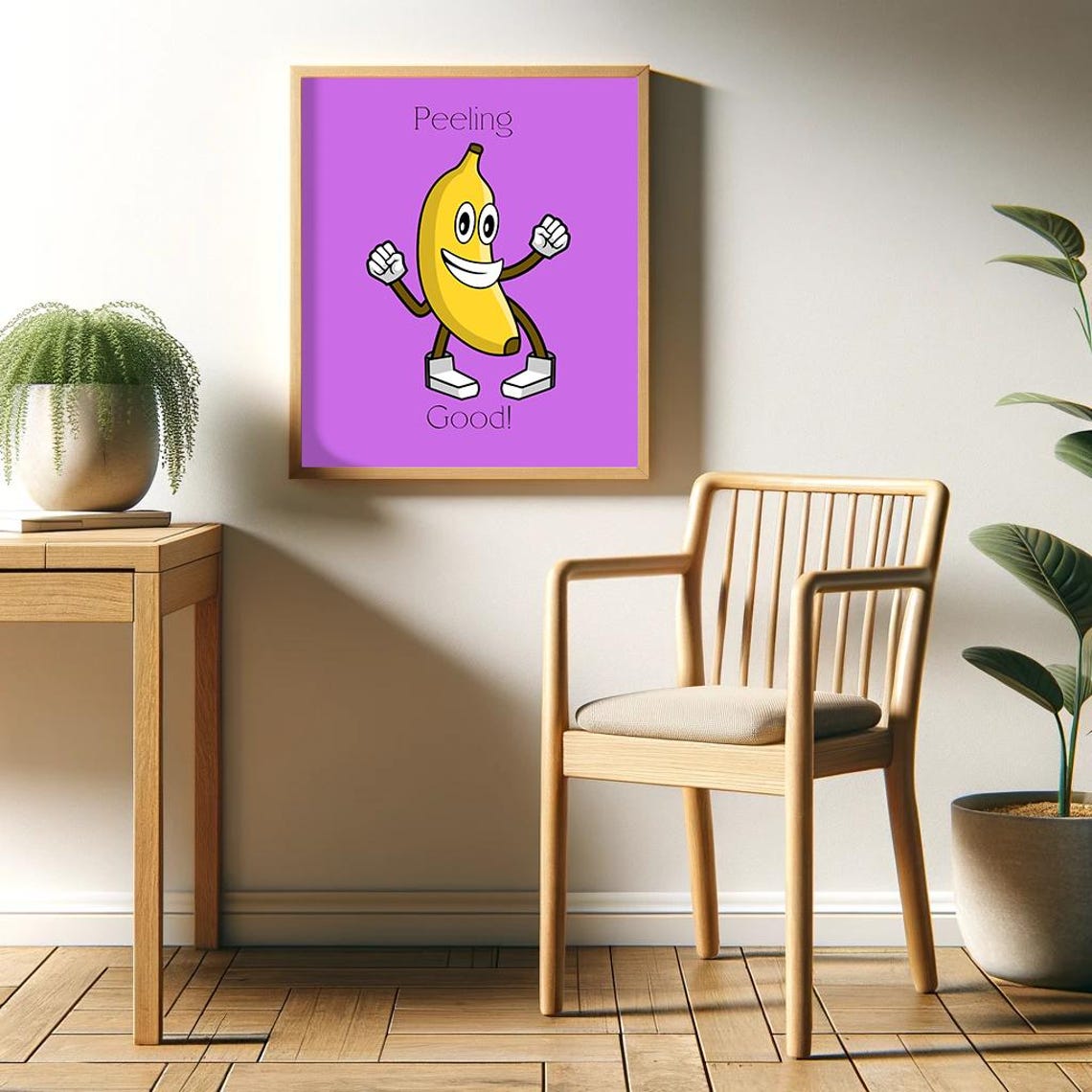 Peeling Good Banana Poster Motivational Words Retro Wall Art Funny Poster - Image 2