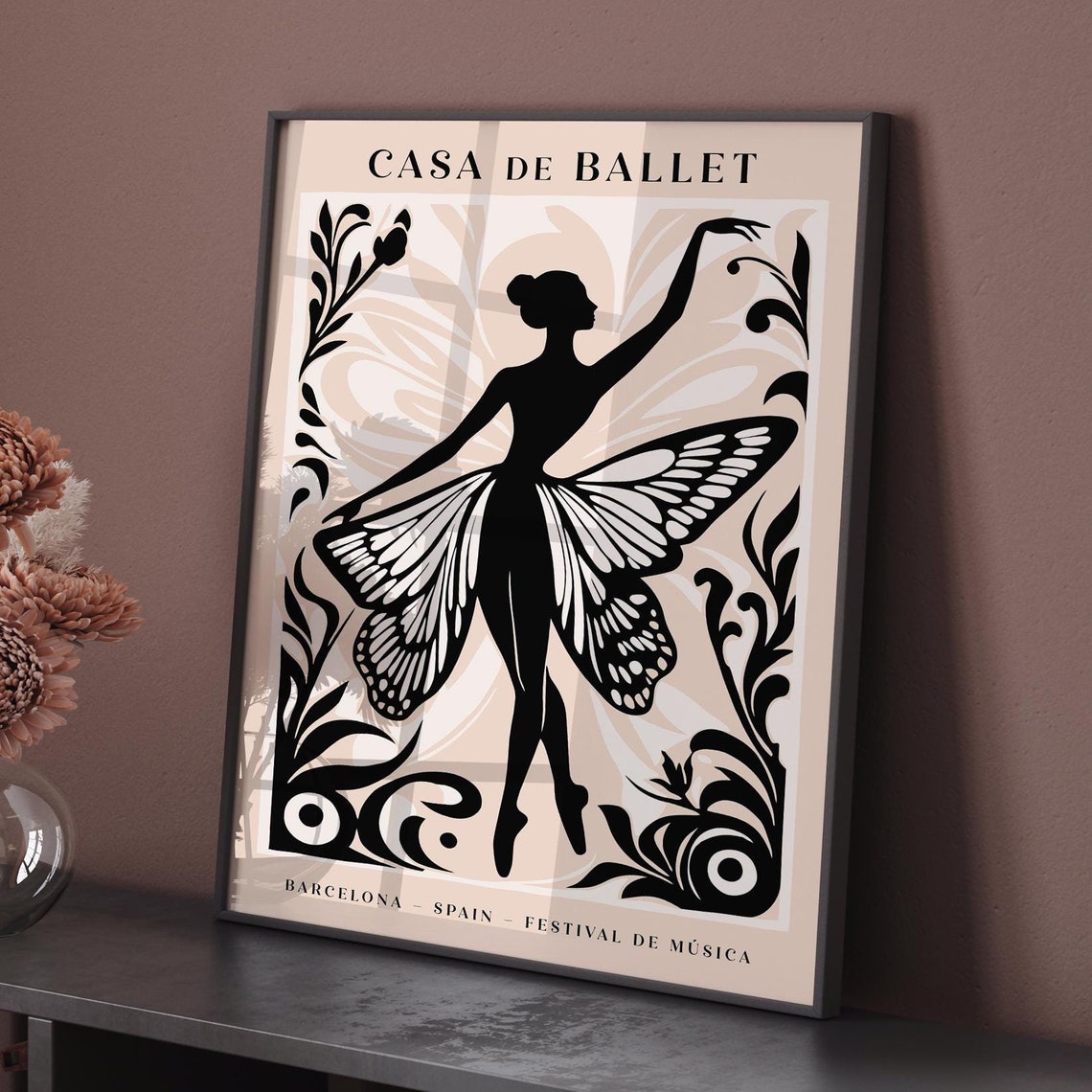 Casa De Ballet Barcelona Butterfly Wing Ballerina Dance Poster - Image 6