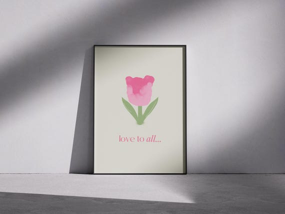 Tulip Quote Print Minimalist Botanical Art