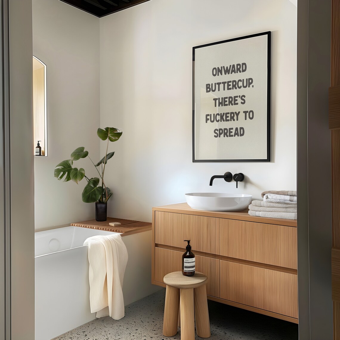 Onward Buttercup Fuckery Funny Quote Art Print - Image 2