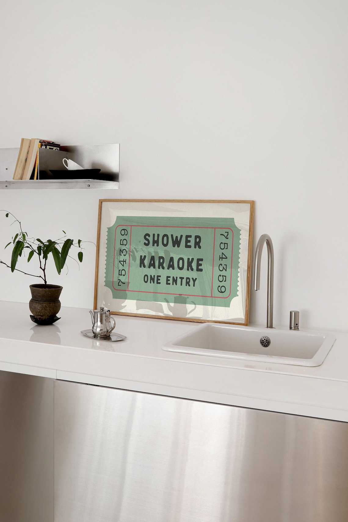 Shower Karaoke Ticket Retro Bathroom Art Print - Image 2