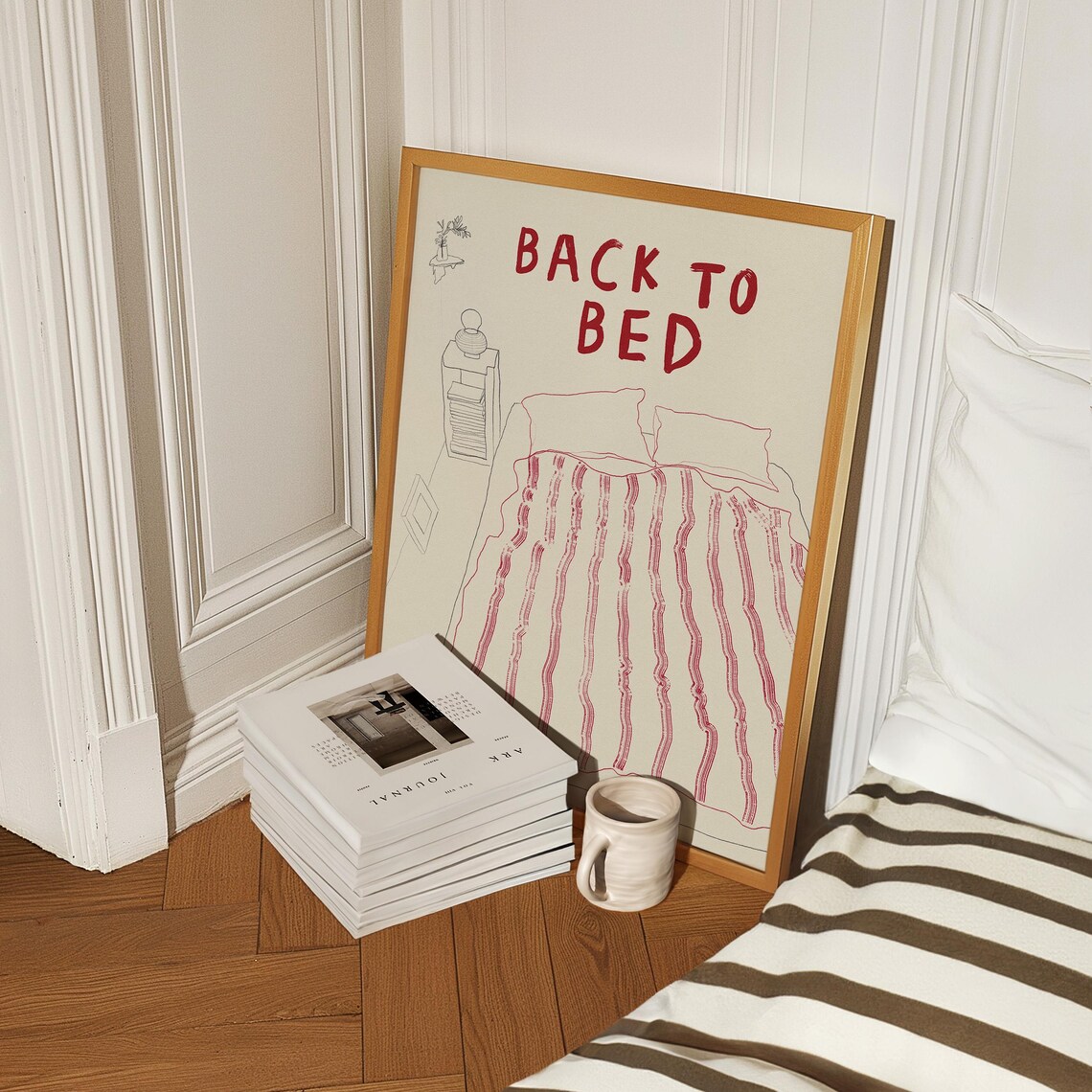 Back To Bed Bed Print, Mid Century Modern Line - Image 2