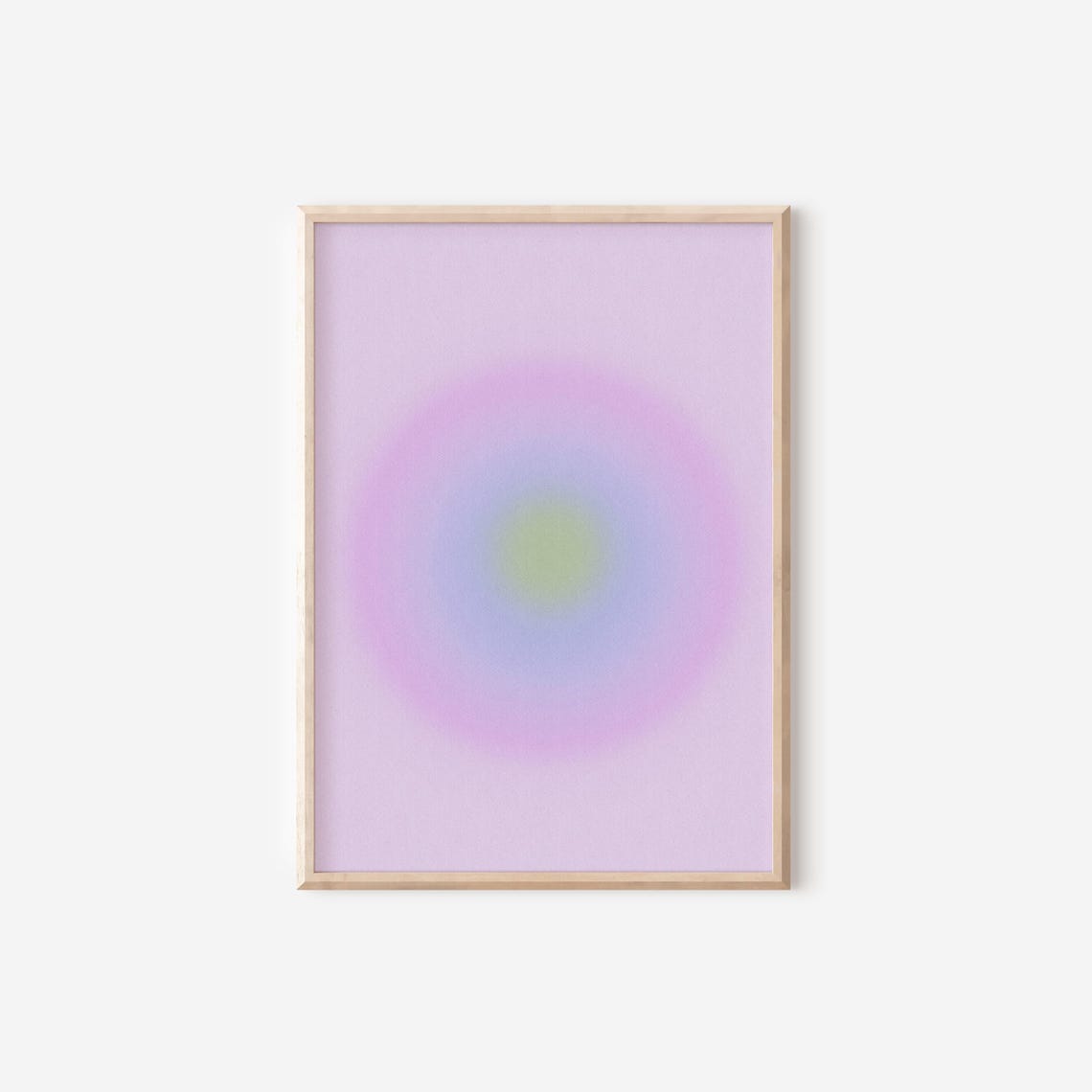 Lavender Aura Gradient Abstract Soft Green Glow Pastel Wall Poster - Image 4