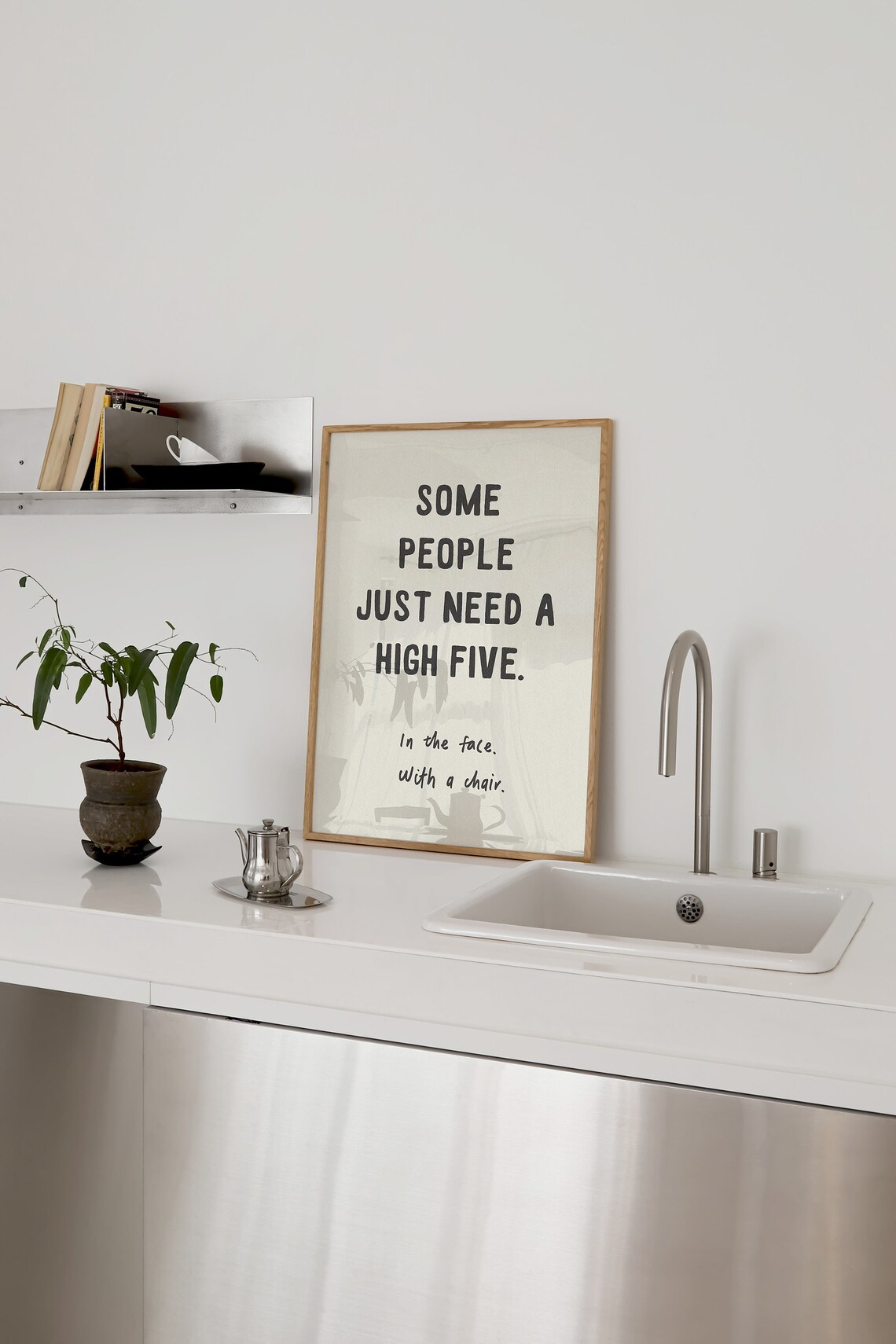 High Five In The Face Funny Typography Poster - Image 3