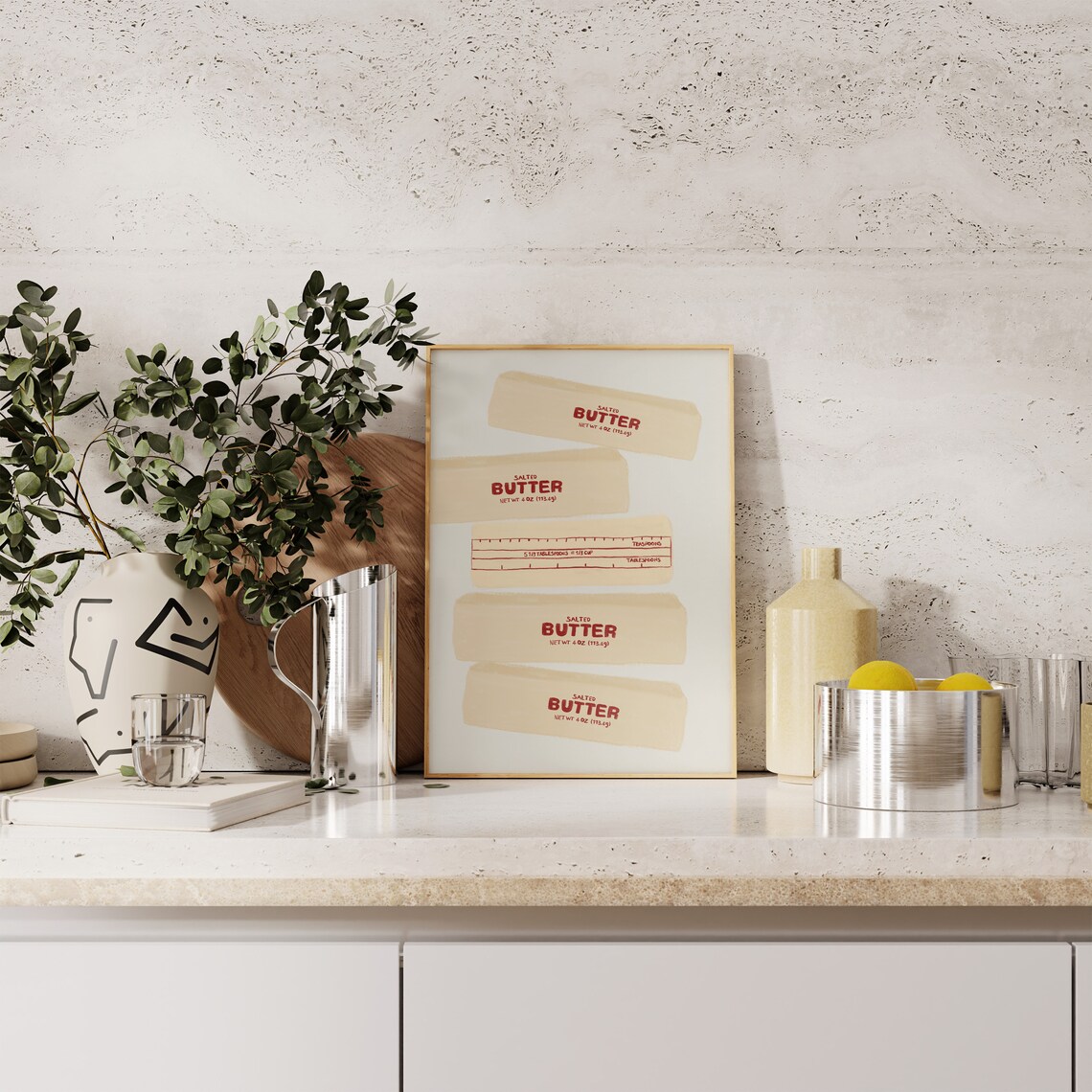 Butter Stick Print, Minimalist Kitchen Art - Image 2
