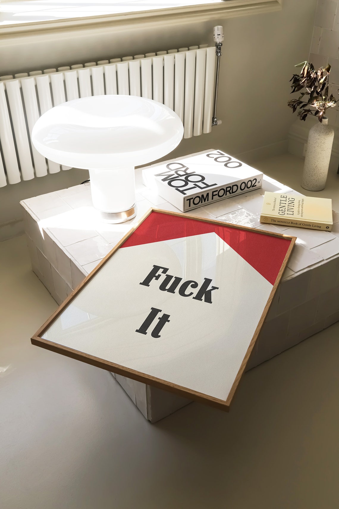 Fuck It Bold Funny Sweary Quote Red Retro Typography Statement Poster - Image 3