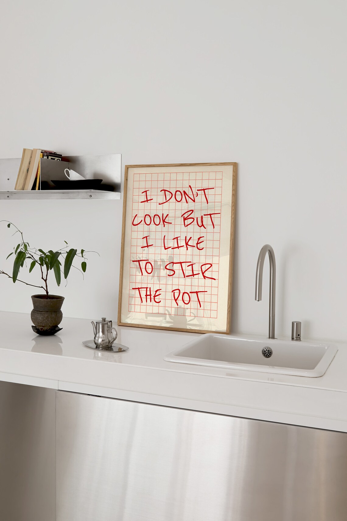 I Dont Cook Funny Kitchen Art Print, Retro Quote - Image 2