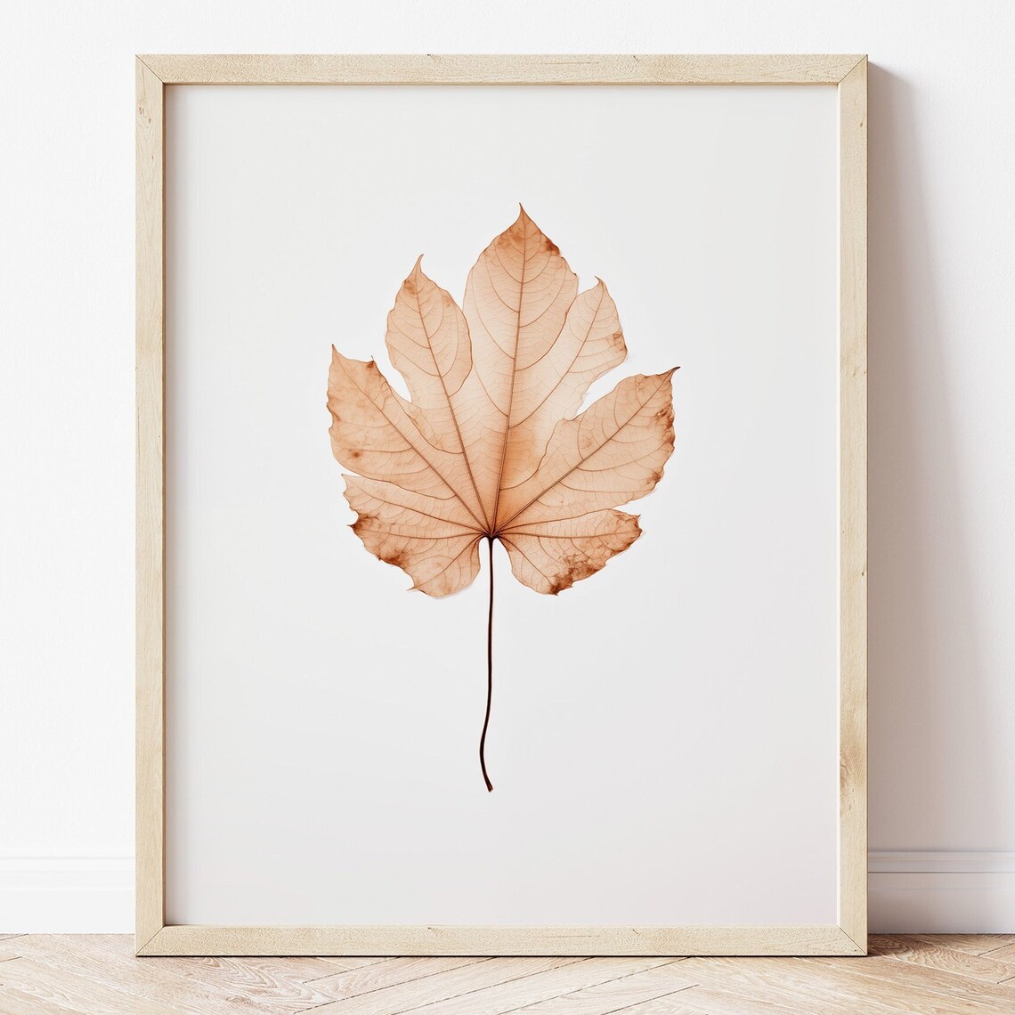 Watercolor Minimalist Fall Art Print, Rustic Autumn