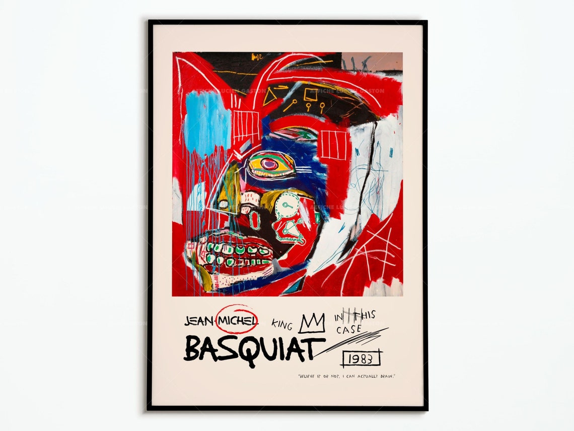 Jean-Michel Basquiat In This Case 1983 Iconic Red Head Art Poster