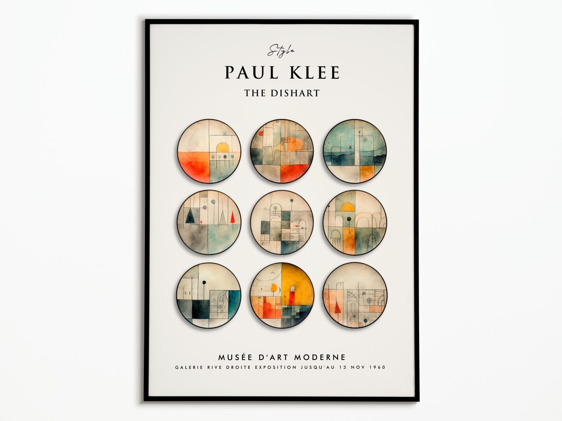 Paul Klee The Dishart Nine Watercolor Plates Modern Exhibition Poster