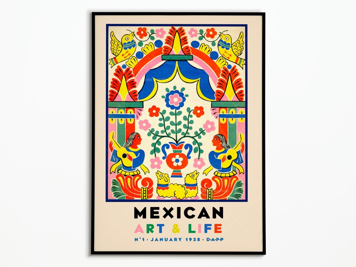 Mexican Art and Life No 1 January 1938 Folk Arch Musicians Art Poster