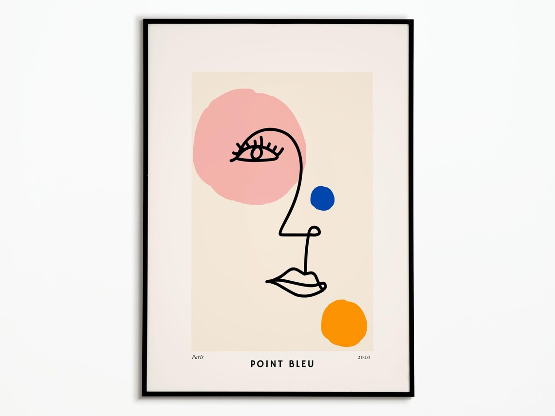 Matisse-Inspired Face Poster, Original Art Style