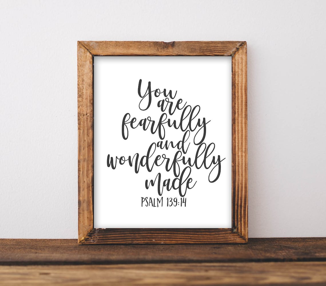 Psalm 139:14 Scripture Nursery Sign Art Print