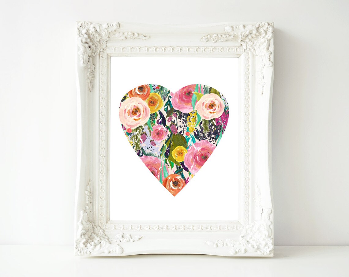 Heart Baby Girl Nursery Decor Love Quote Art Print