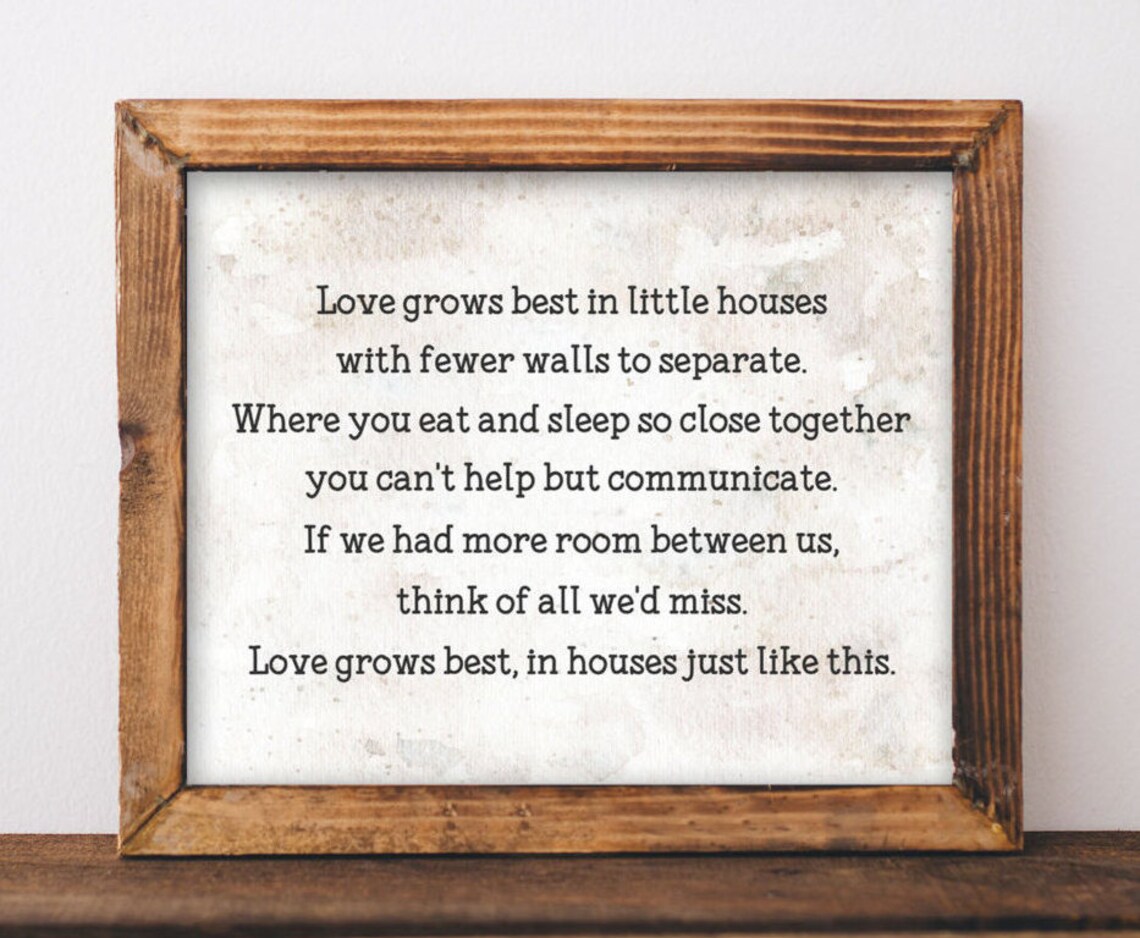 Love Grows Best Little Houses Wall Art Print