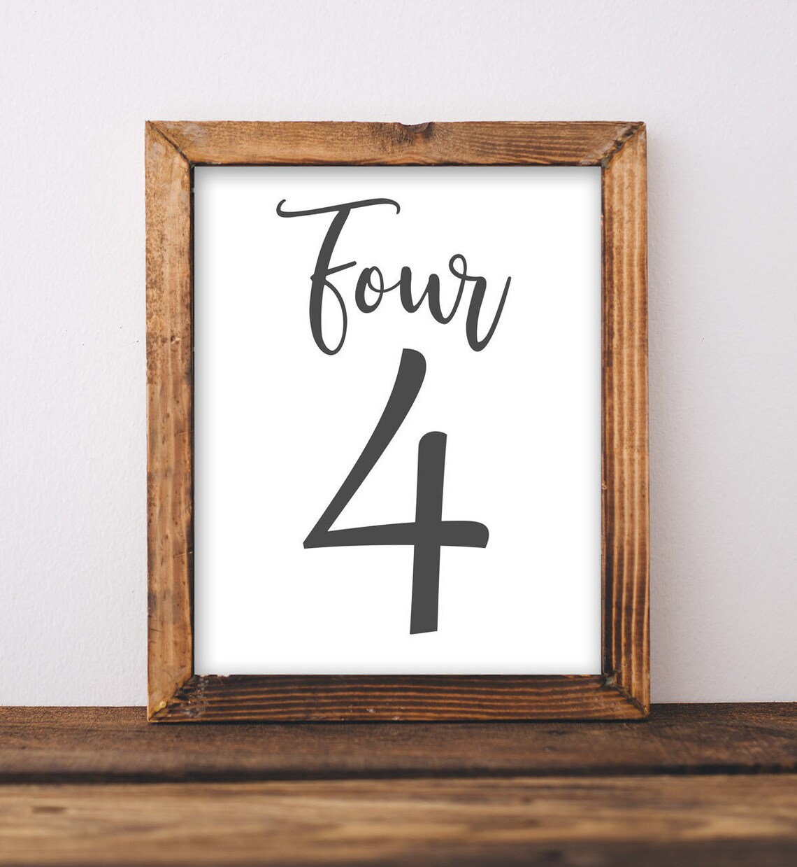 Four Family Of 4 Party Entryway Sign, Rustic Farmhouse