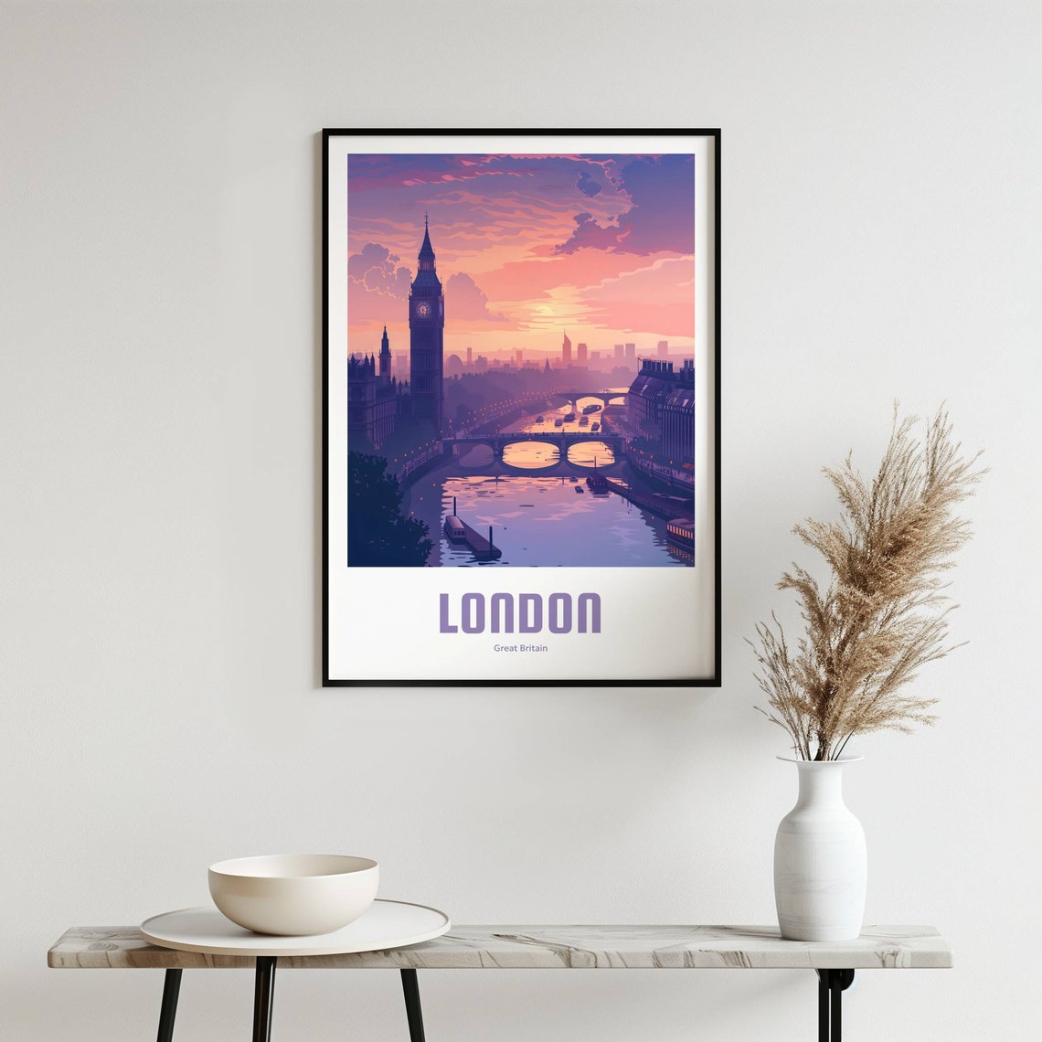 London Poster Vintage Travel Poster Retro London Travel Poster Gift London Wall Art Vintage Poster London Travel Poster - Image 3