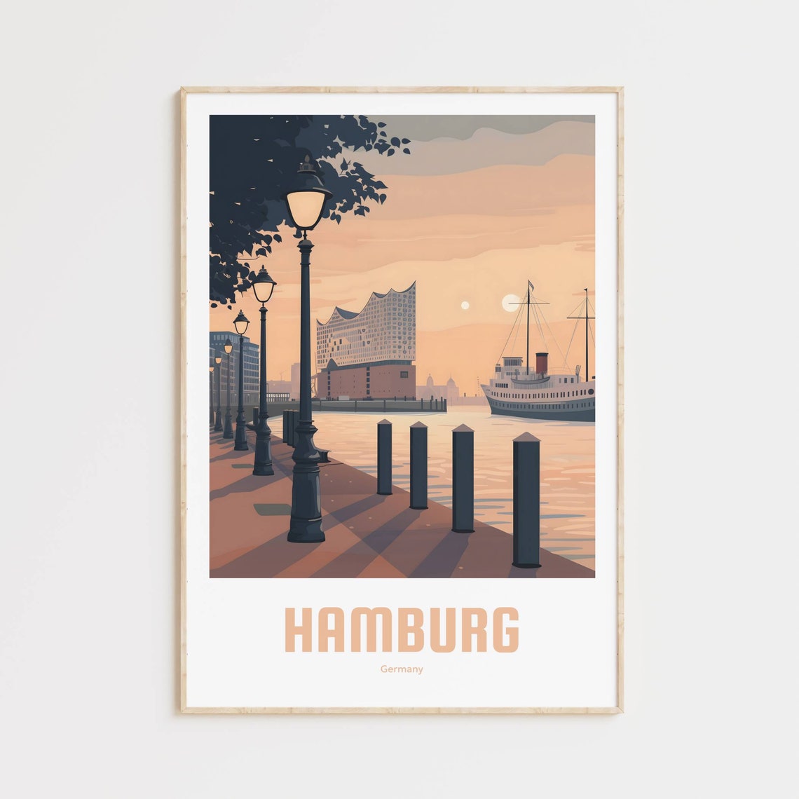 Hamburg Poster Vintage Travel Poster Retro Hamburg Travel Poster Gift Hamburg Wall Art Vintage Poster Hamburg Travel Poster