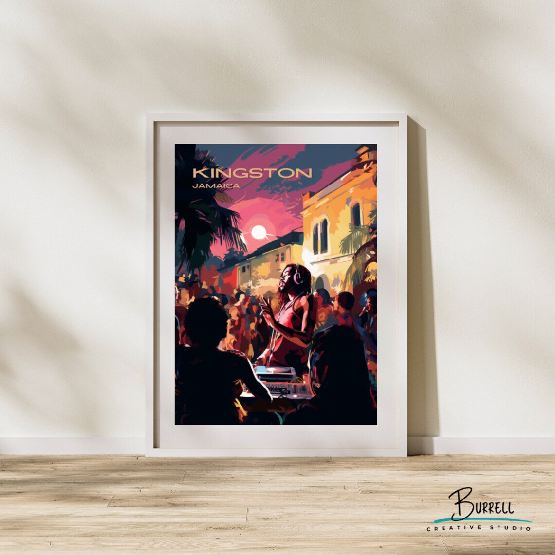 Kingston Jamaica Street Party Travel Poster