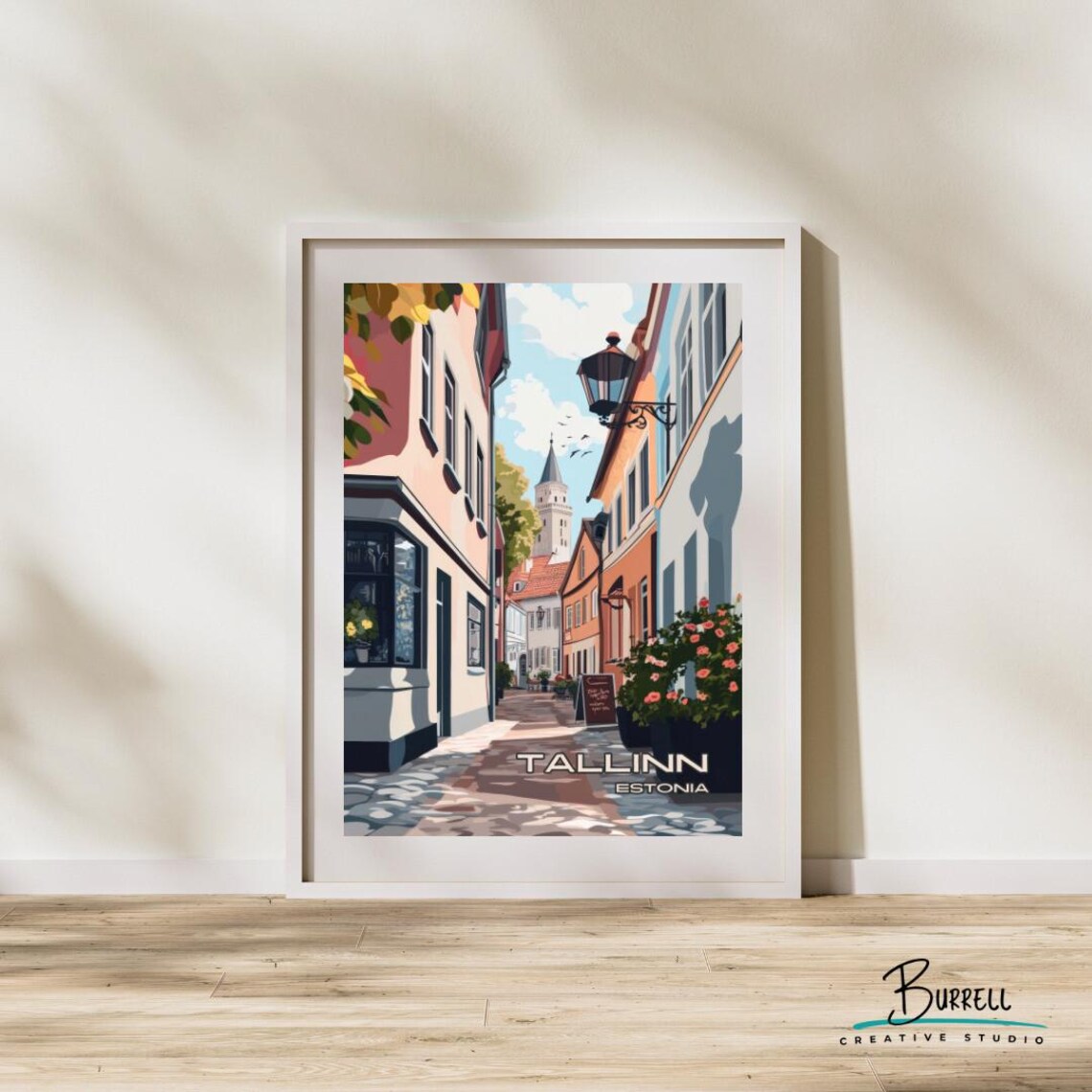 Tallinn Estonia Medieval Old Town Street Church Tower Poster - Image 2