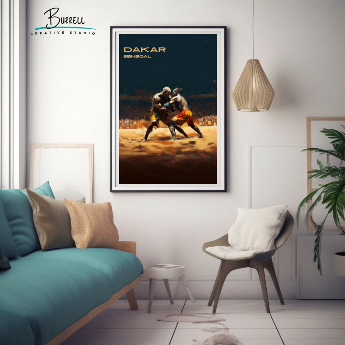 Dakar Senegal Wrestling Travel Poster Wall Art Poster Print - Image 3