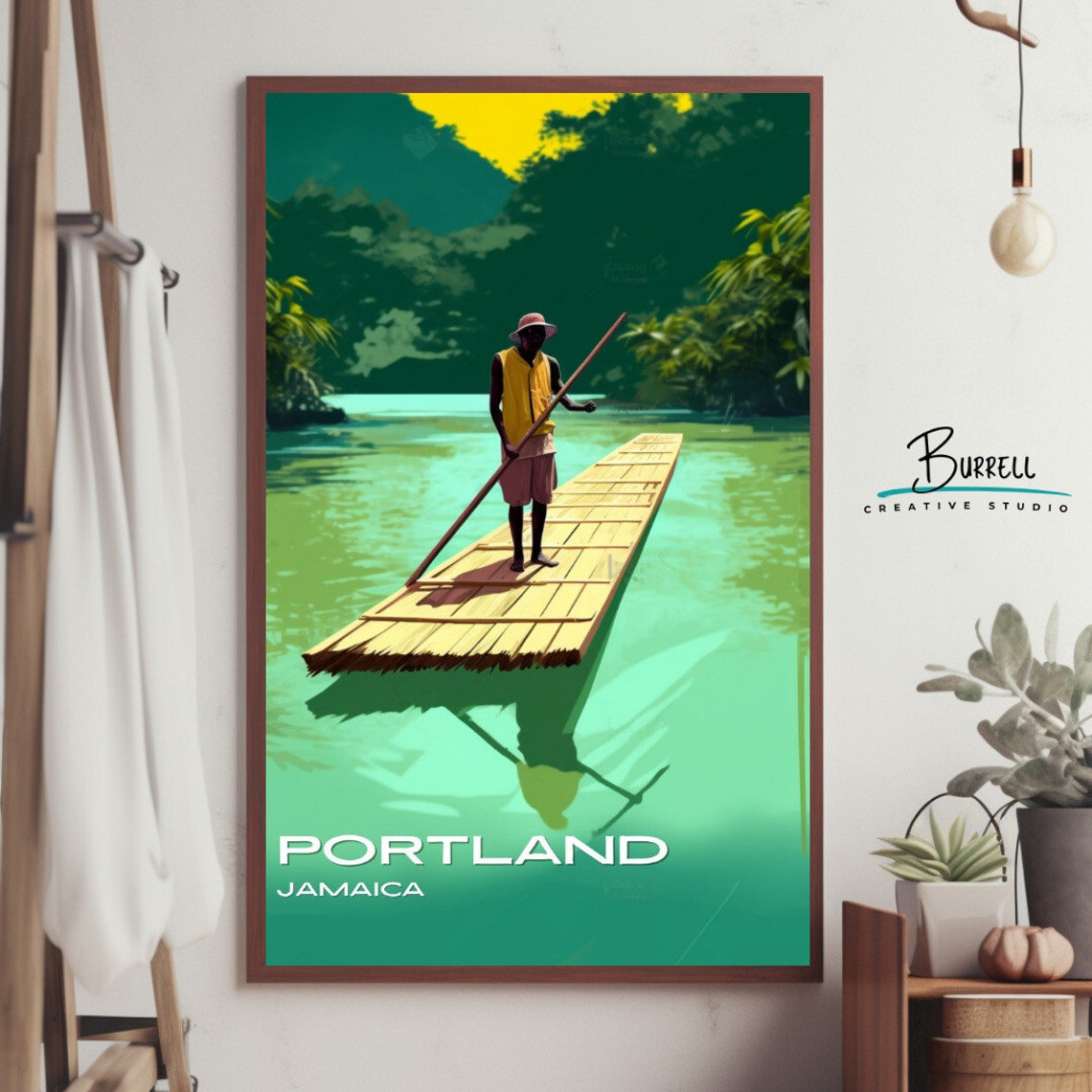 Portland Jamaica Rio Grande Bamboo Rafting Jungle River Poster - Image 4